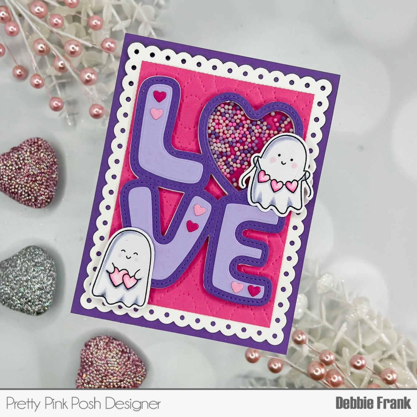 Pretty Pink Posh Love Word Shaker Dies ghost