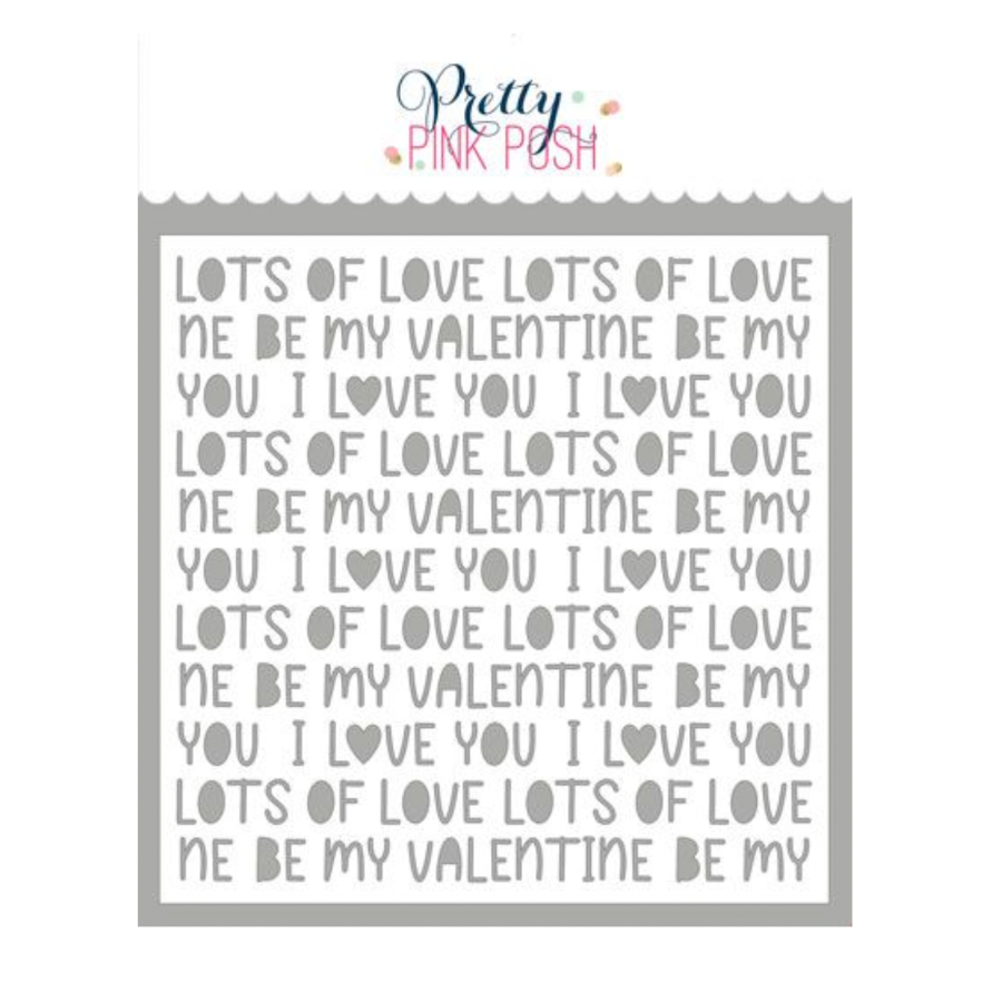 Pretty Pink Posh Love Words Stencil