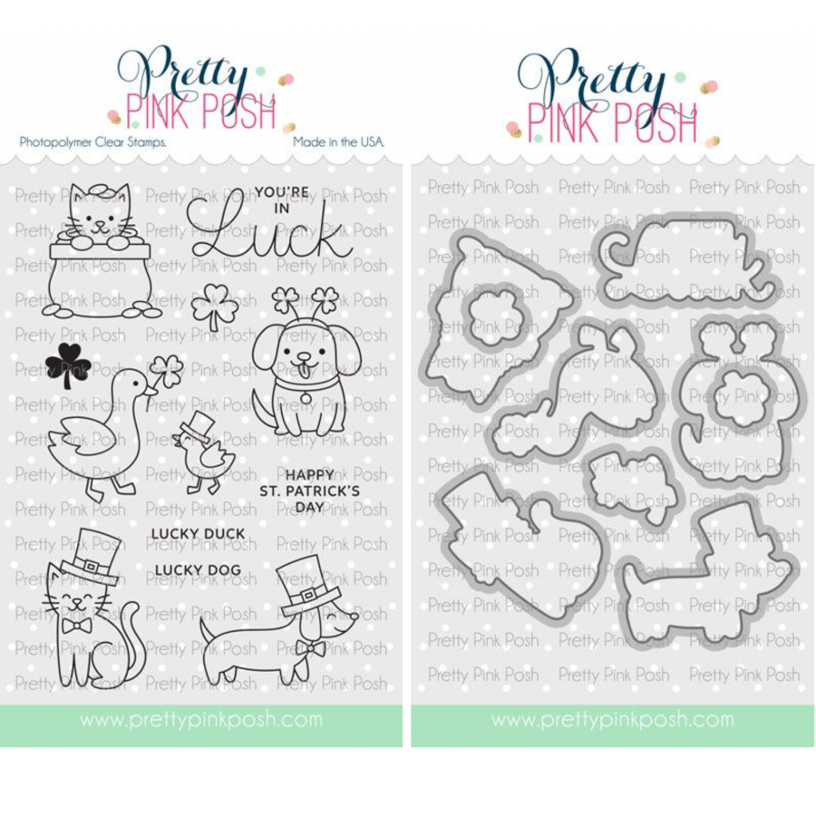 Pretty Pink Posh Lucky Animals Clear Stamp and Die Set