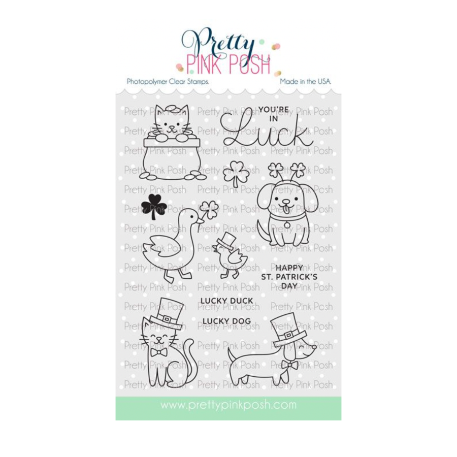 Pretty Pink Posh Lucky Animals Clear Stamp and Die Set image 1
