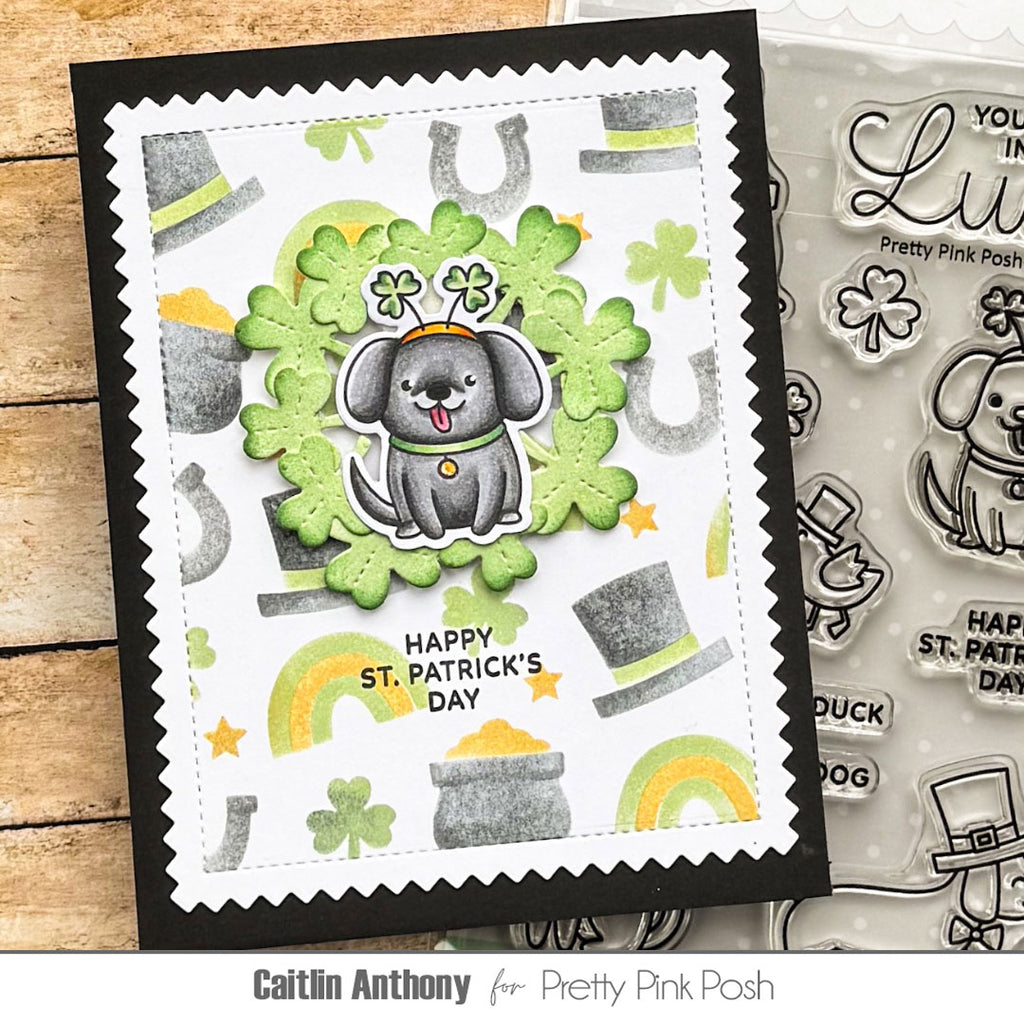 Pretty Pink Posh Lucky Animals Clear Stamps cute dog