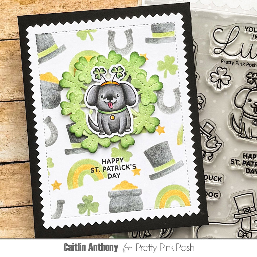 Pretty Pink Posh Lucky Animals Clear Stamps cute dog