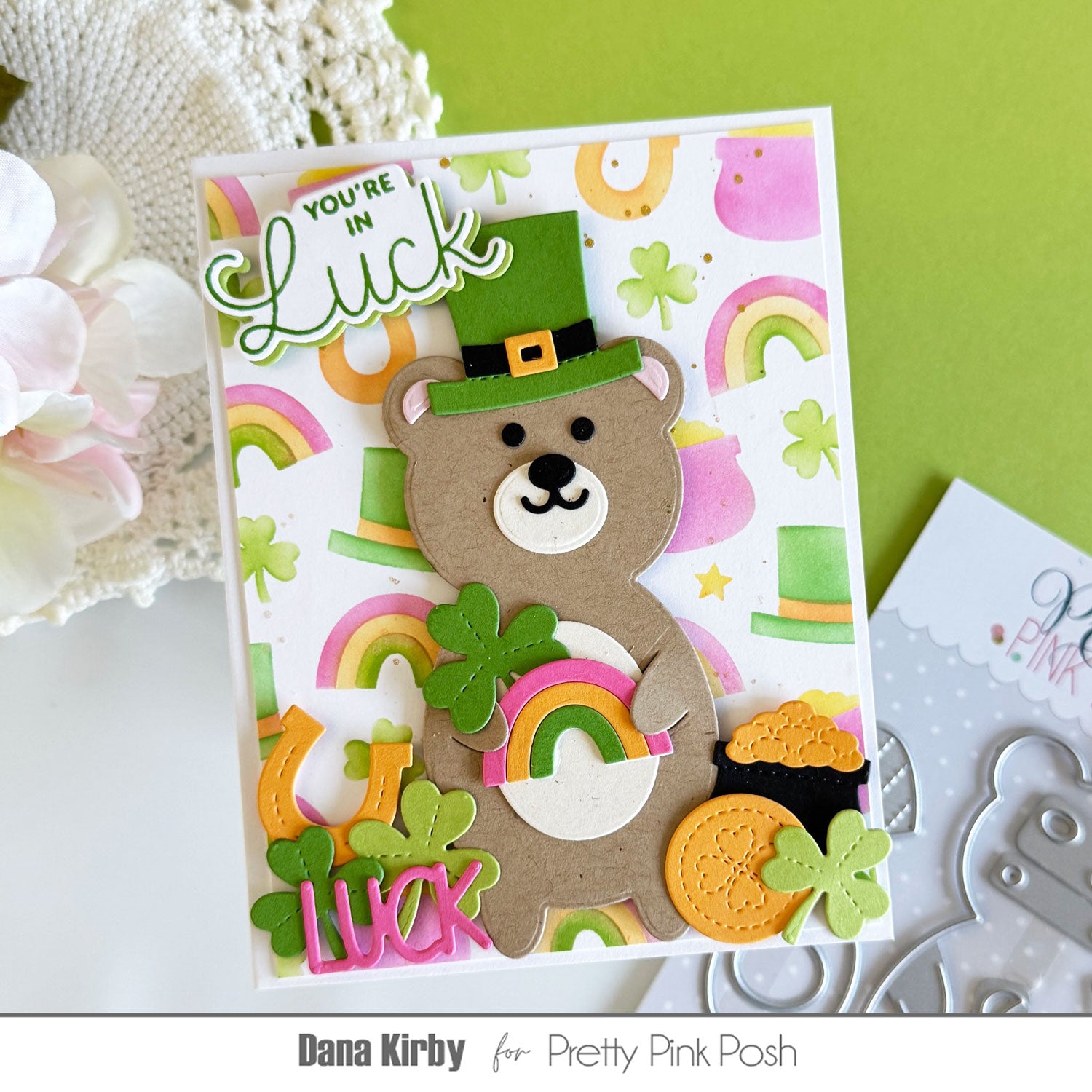 Pretty Pink Posh Lucky Holder Additions Dies cute bear