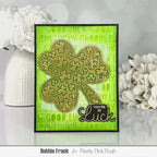 Pretty Pink Posh Lucky Words Stencil shamrocks | color-code:ALT01