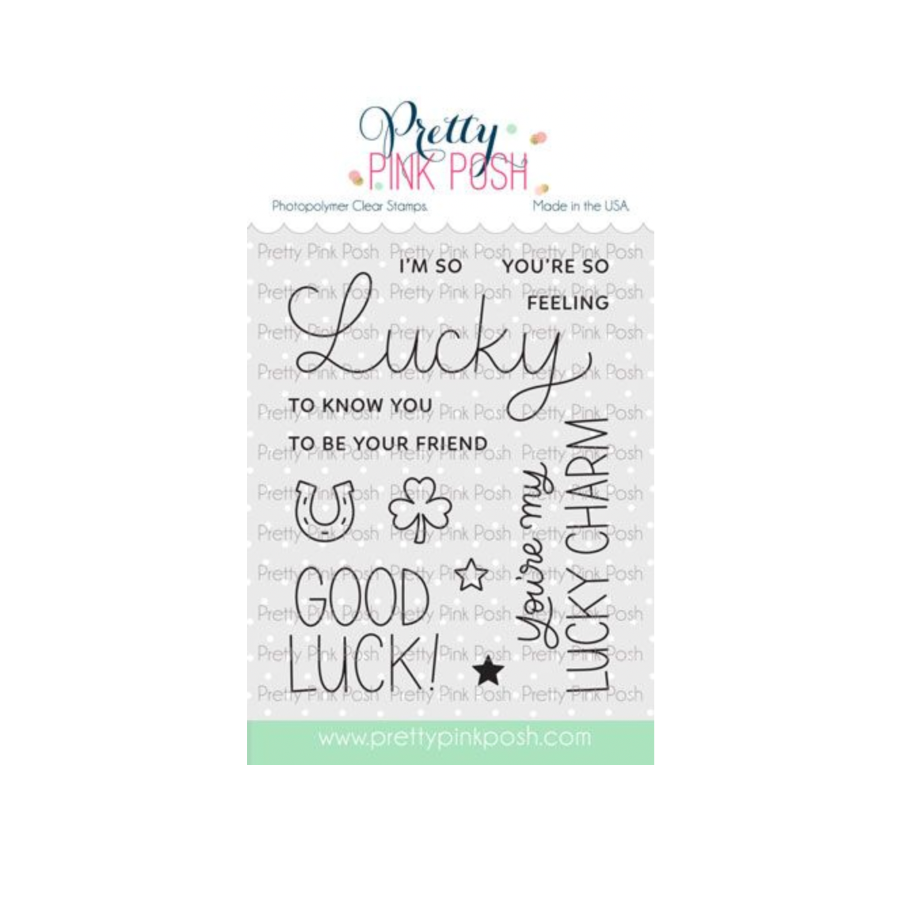 Pretty Pink Posh Lucky to Know You Clear Stamp and Die Set image 1