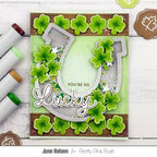 Pretty Pink Posh Lucky to Know You Clear Stamp and Die Set shamrocks