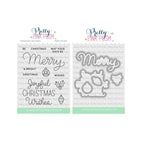 Pretty Pink Posh Merry Greetings Clear Stamp and Die Set