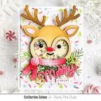 Pretty Pink Posh Merry Greetings Clear Stamp and Die Set merry and bright shaker card