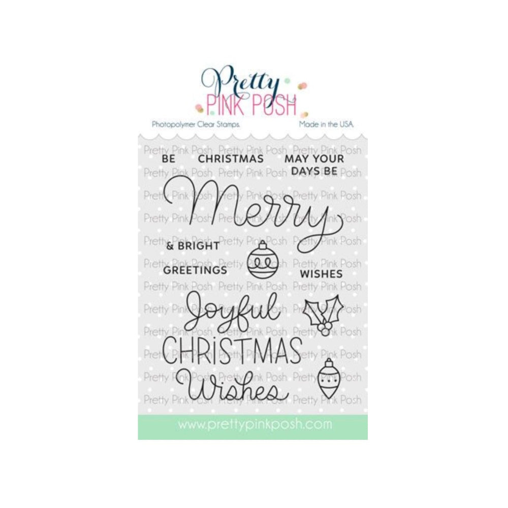 Pretty Pink Posh Merry Greetings Clear Stamp and Die Set product image 1