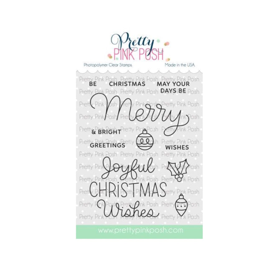 Pretty Pink Posh Merry Greetings Clear Stamps