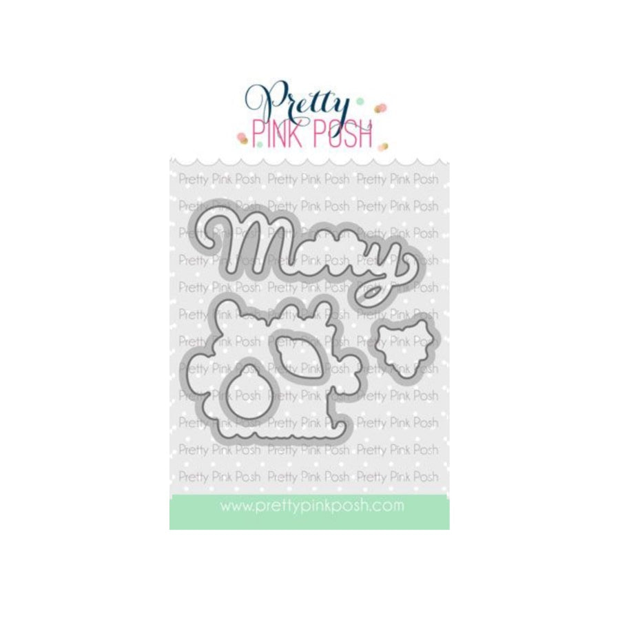 Pretty Pink Posh Merry Greetings Coordinating Dies