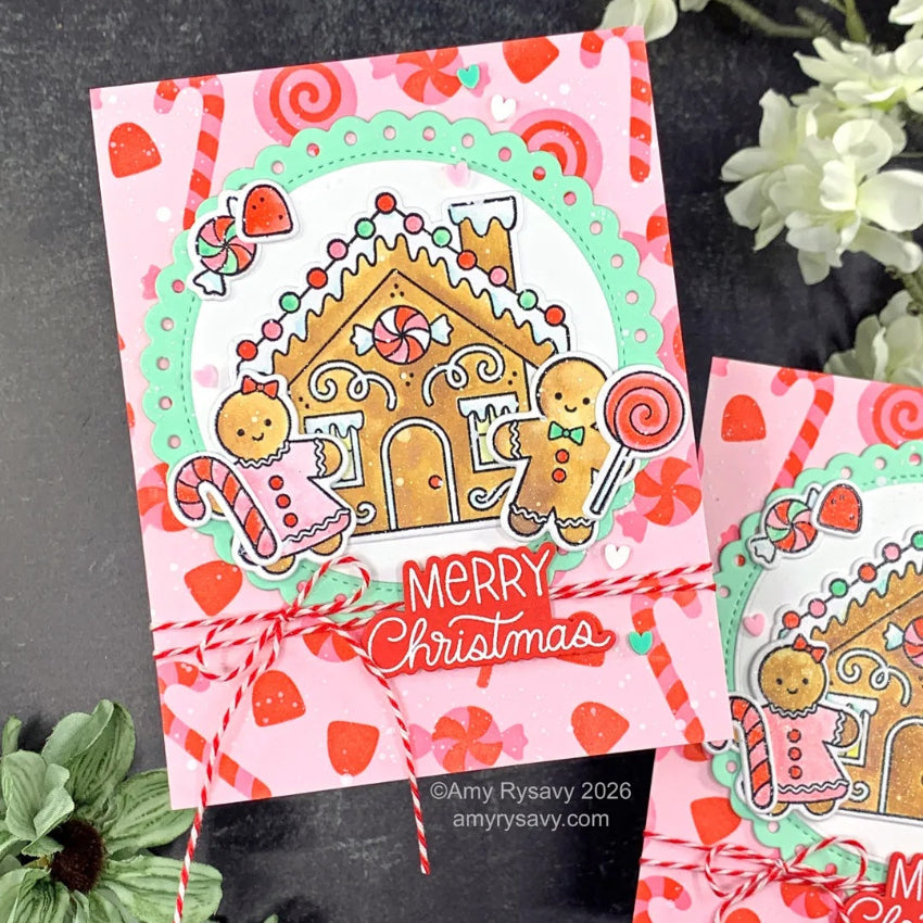 Pretty Pink Posh Merry and Minty Clay Confetti merry christmas card amy rysavy