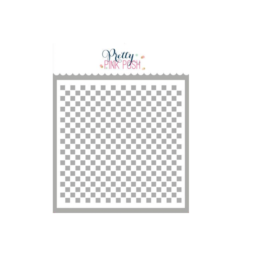 Pretty Pink Posh Mini Checker Stencil