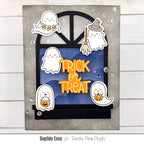 Pretty Pink Posh Mini Ghosts Clear Stamp and Die Set trick or treat card