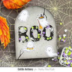 Pretty Pink Posh Mini Ghosts Clear Stamps boo shaker card
