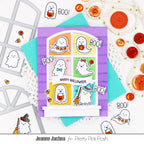 Pretty Pink Posh Mini Ghosts Coordinating Dies happy halloween card