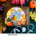 Pretty Pink Posh Mouse Holder Dies autumn greetings plaid card