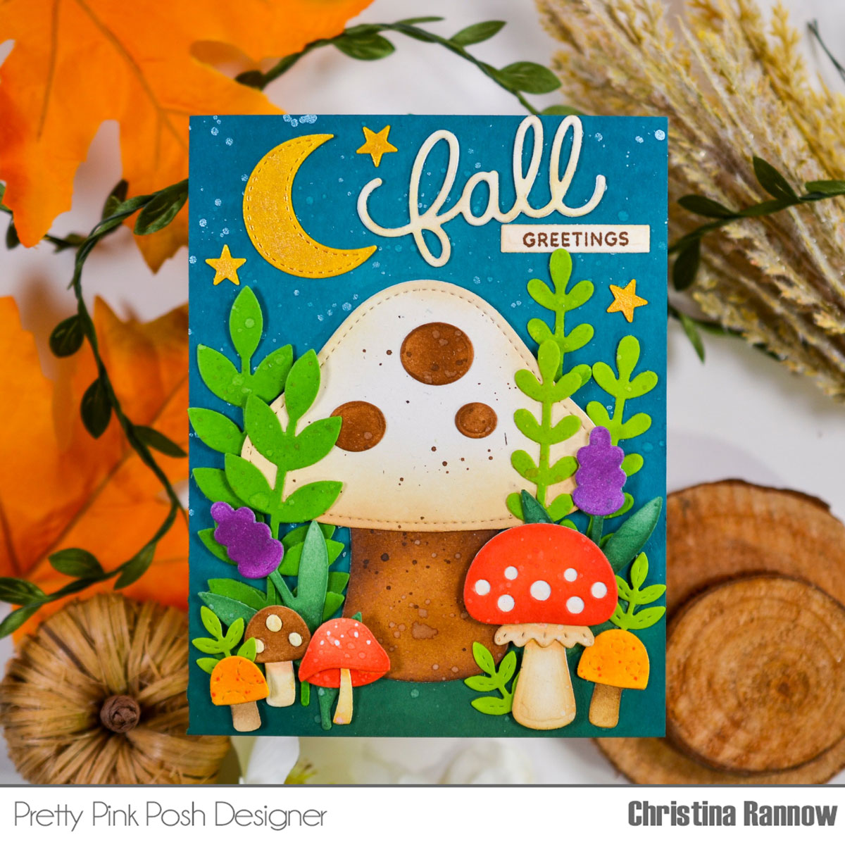 Pretty Pink Posh Mushroom Shaker Dies moon