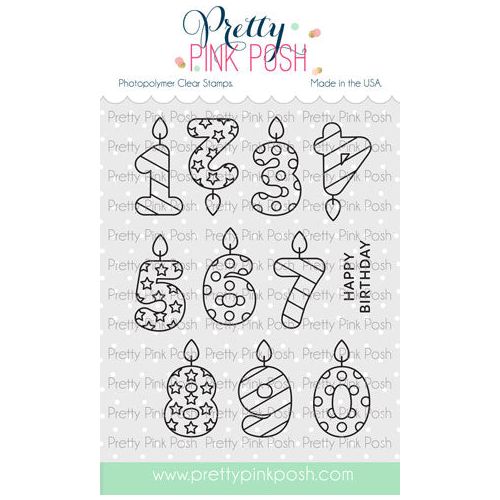 Pretty Pink Posh Number Candles Clear Stamps