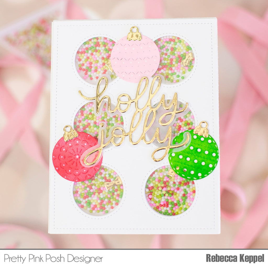 Pretty Pink Posh Ornament Cover Plate Dies shaker card