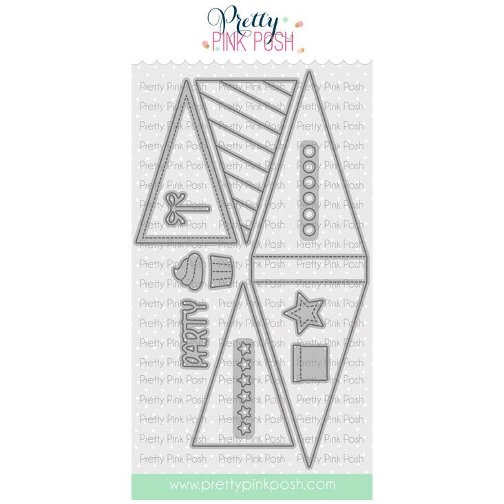 Pretty Pink Posh Party Flags Dies