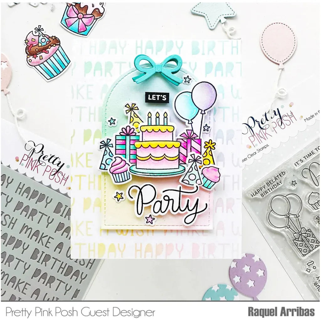 Pretty Pink Posh Party Time Dies balloons