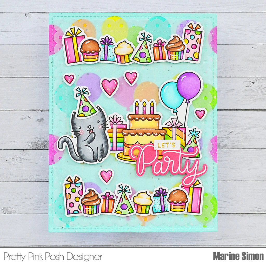 Pretty Pink Posh Party Time Dies cupcakes