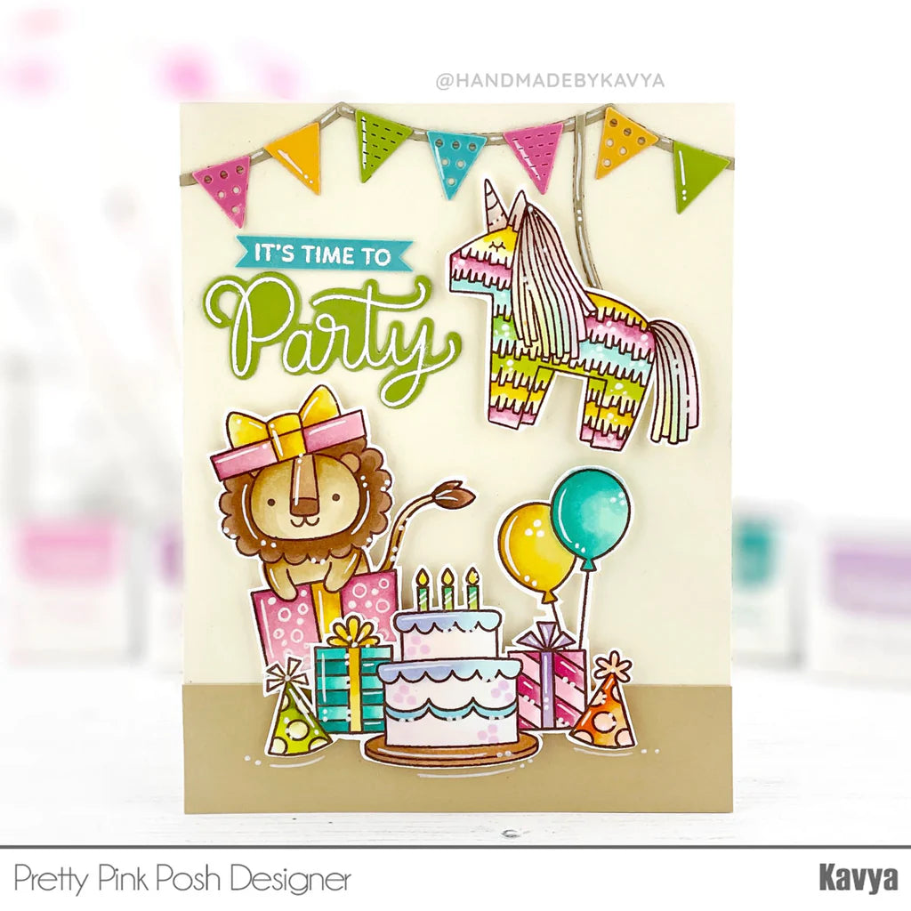 Pretty Pink Posh Party Time Dies pinata