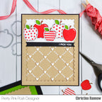 Pretty Pink Posh Patterned Apples Clear Stamp and Die Set hearts