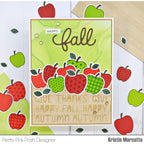 Pretty Pink Posh Patterned Apples Clear Stamps happy fall