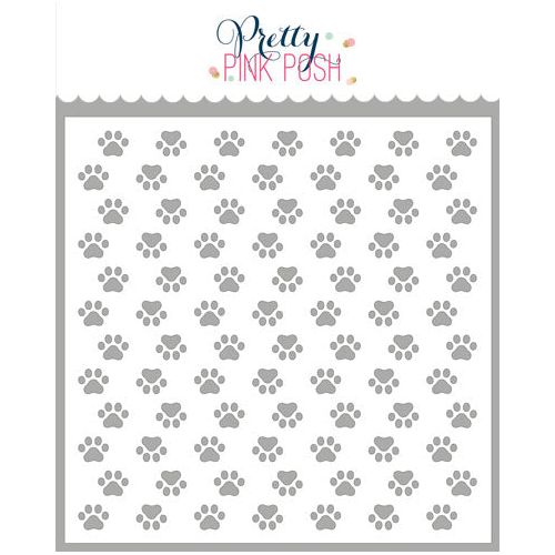 Pretty Pink Posh Paw Prints Stencil