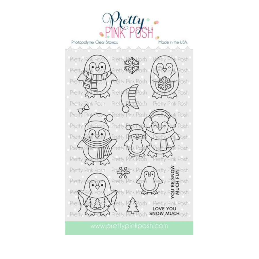 Pretty Pink Posh Penguin Friends Clear Stamps