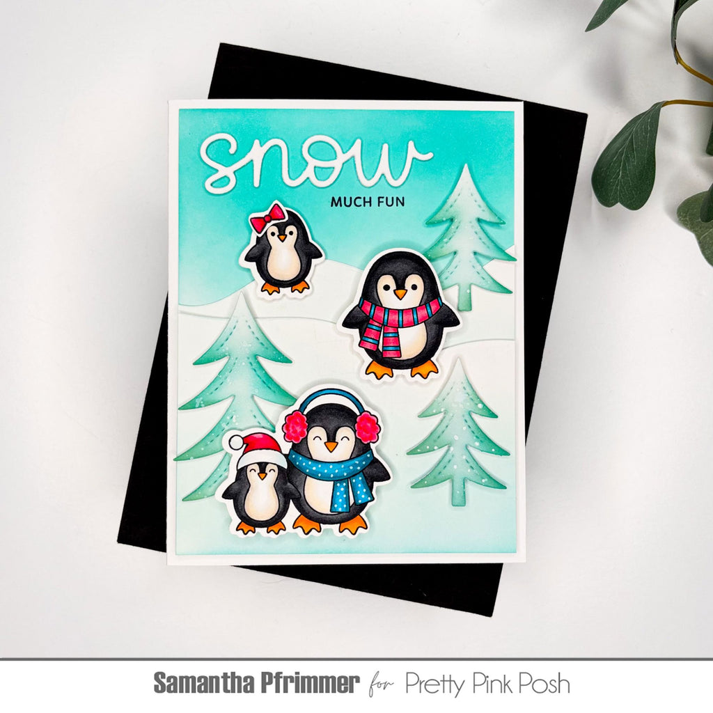 Pretty Pink Posh Penguin Friends Dies snow