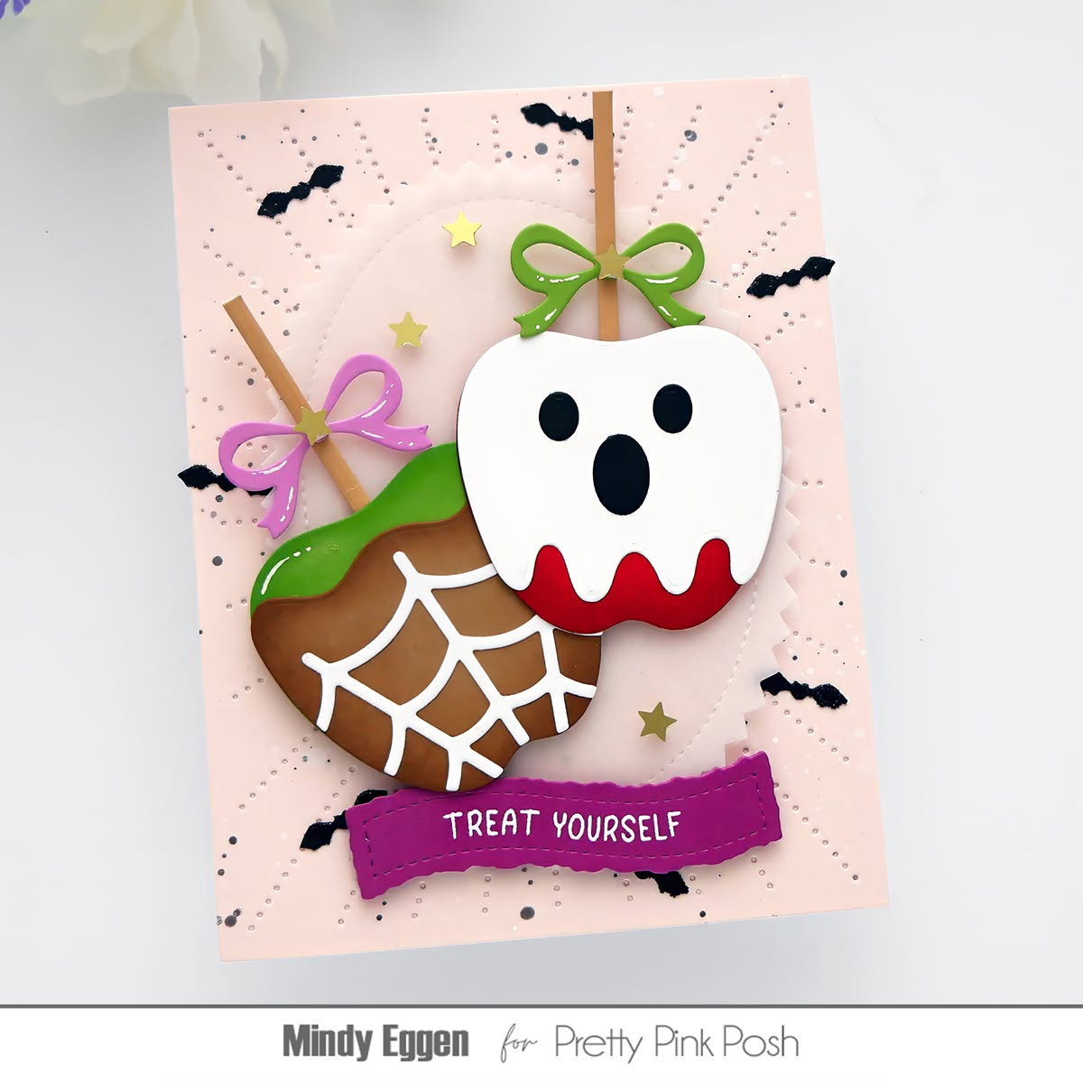 Pretty Pink Posh Pinking Ovals Dies treat yourself bats card