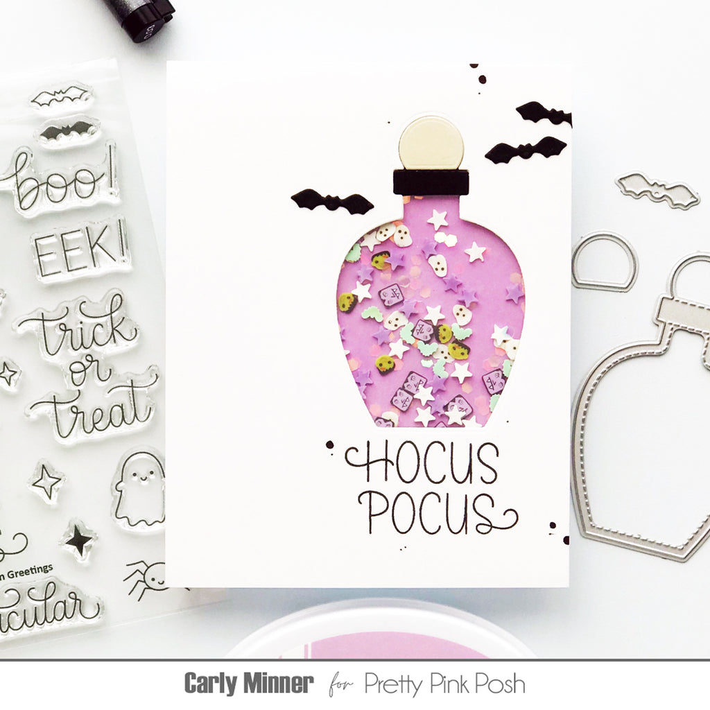 Pretty Pink Posh Potion Bottle Shakers Dies bats