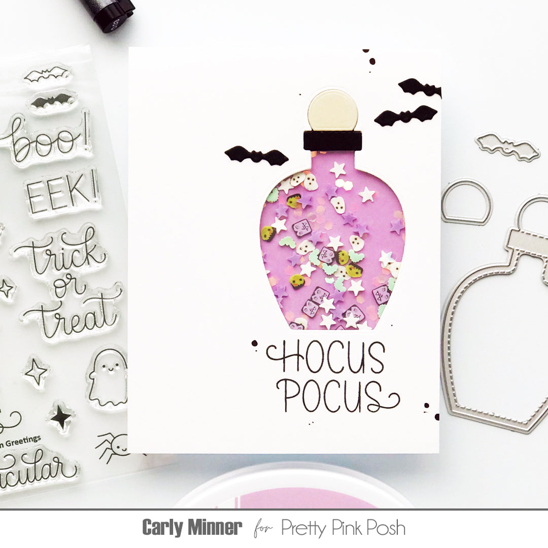 Pretty Pink Posh Potion Bottle Shakers Dies bats