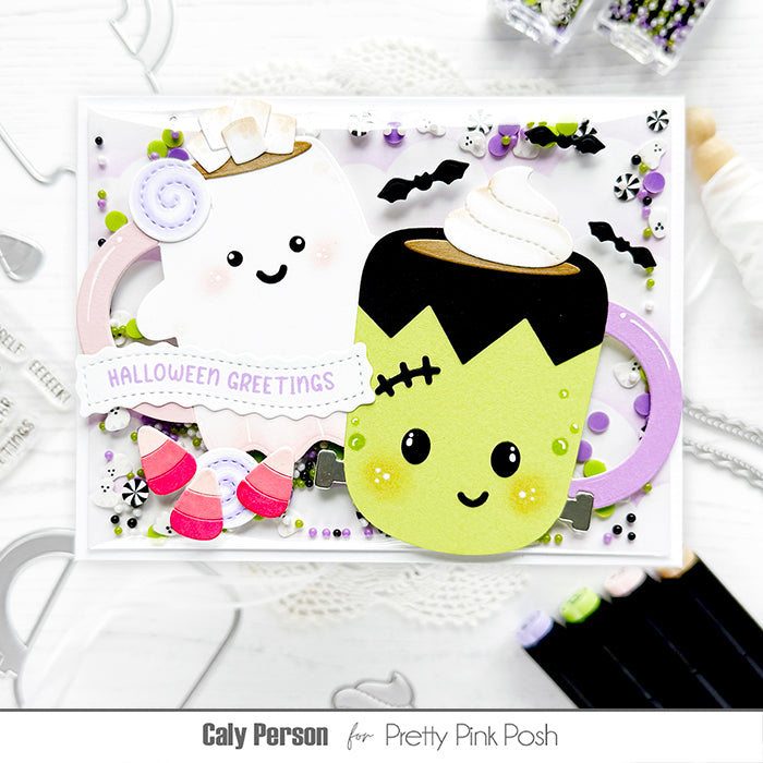 Pretty Pink Posh Potion Pop Shaker Beads halloween greetings card caly person | color-code:ALT01