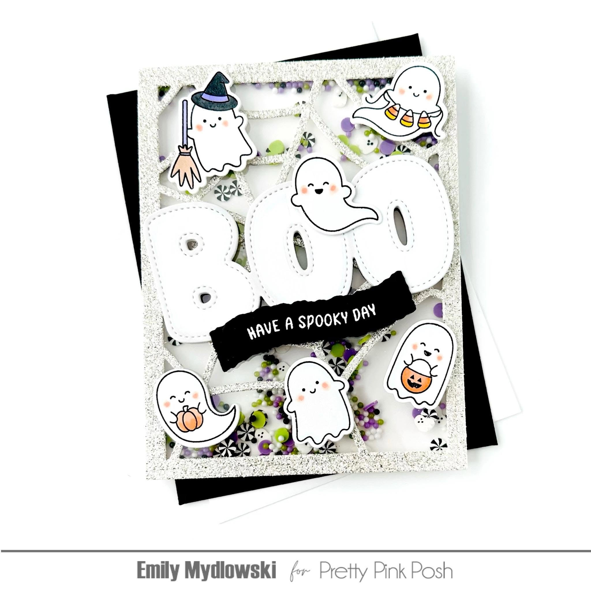 Pretty Pink Posh Potion Pop Shaker Beads have a spooky day shaker card