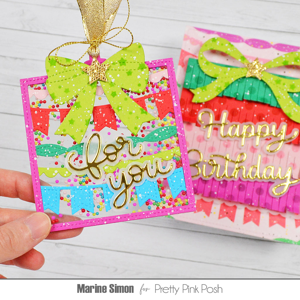 Pretty Pink Posh Present Shaker Dies cute tag