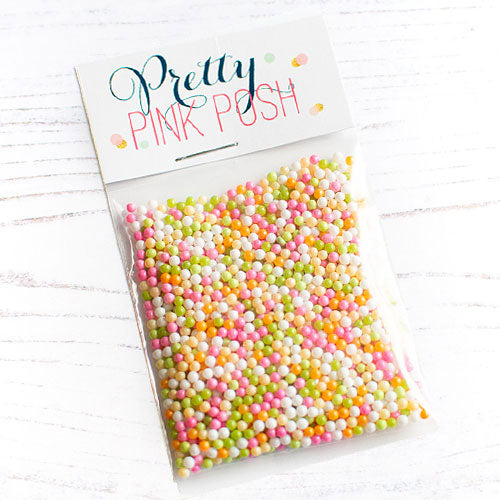 Pretty Pink Posh Rainbow Sherbet Glass Shaker Beads