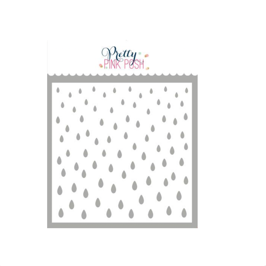 Pretty Pink Posh Raindrops Stencil