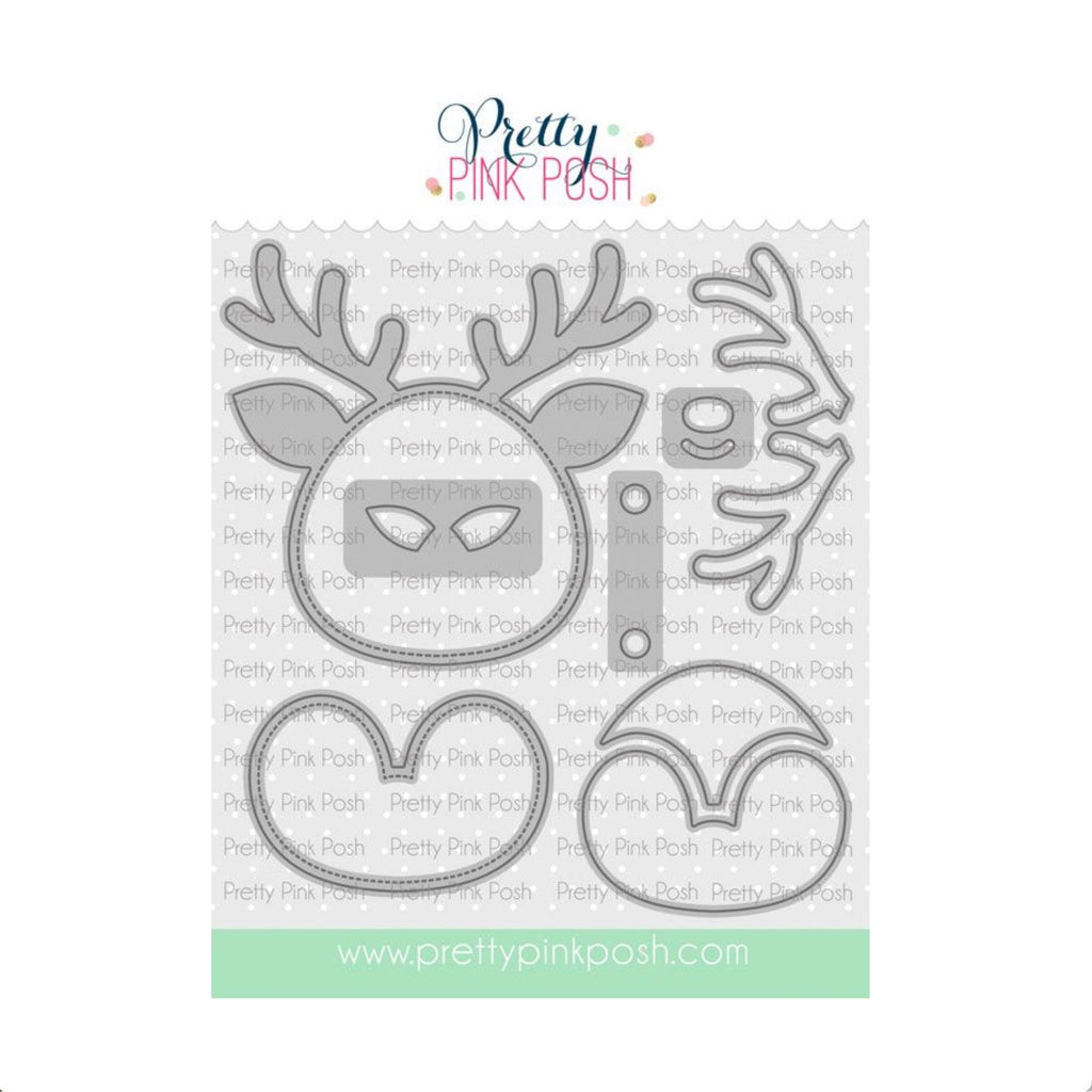 Pretty Pink Posh Reindeer Face Shaker Dies
