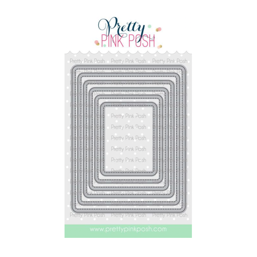 Pretty Pink Posh Rounded Stitched Rectangles Dies