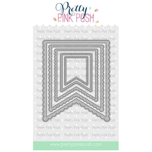 Pretty Pink Posh Scallop Flag Tags Dies