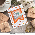 Pretty Pink Posh Scallop Flag Tags Dies gold fish