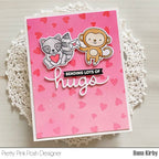 Pretty Pink Posh Scattered Hearts Stencil monkey