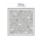Pretty Pink Posh Seashell Background Stencil