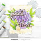 Pretty Pink Posh Seashell Background Stencil shaker card