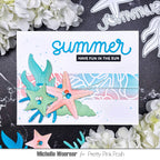 Pretty Pink Posh Seashell Background Stencil summer
