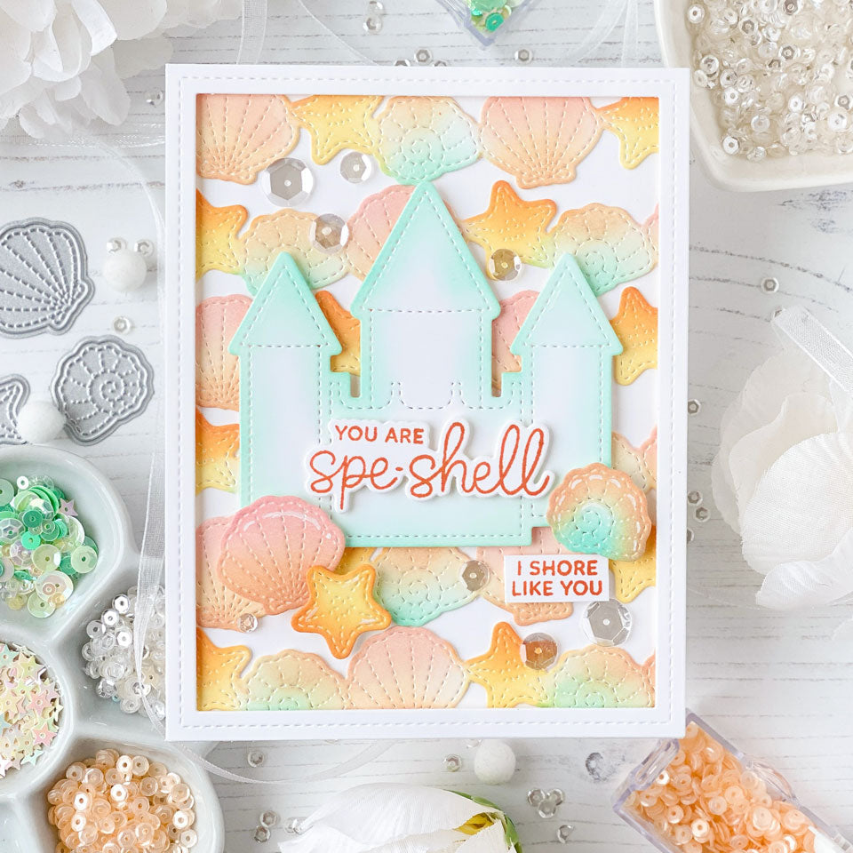 Pretty Pink Posh Seashell Border Dies pastels